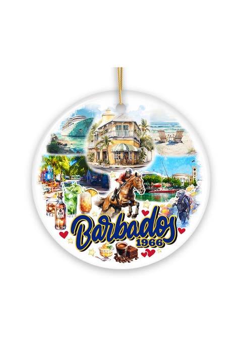 Barbados 1966 Tropical Landmarks Round Ceramic Ornament