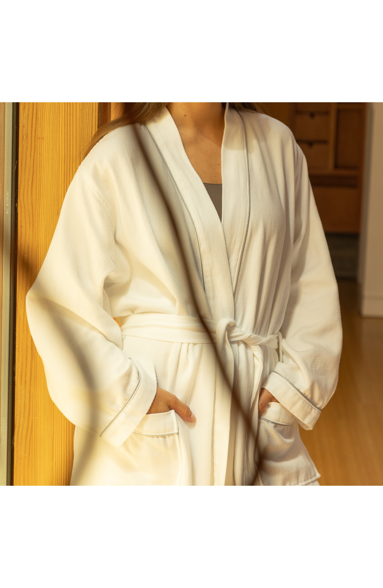 FluffCo | Hotel Comfort Hotel Waffle Robe, Alternate, color, White