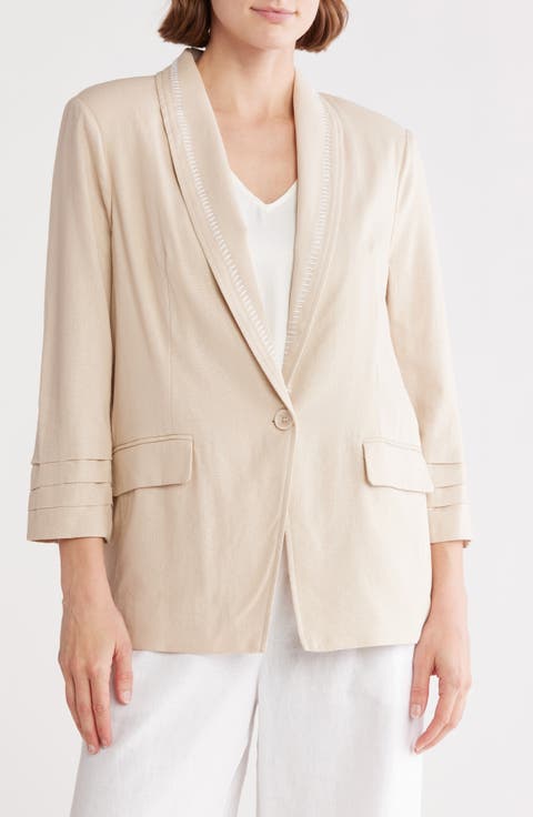 Stitched Shawl Collar Blazer
