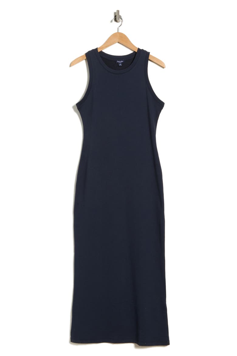 French Terry Midi Dress, Alternate, color, NAVY BLUE