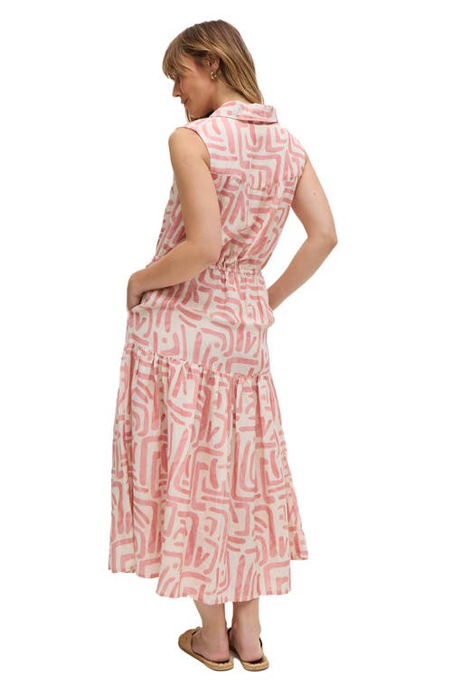Raffya Holly Tiered Warhol Print Maxi Dress In Pink