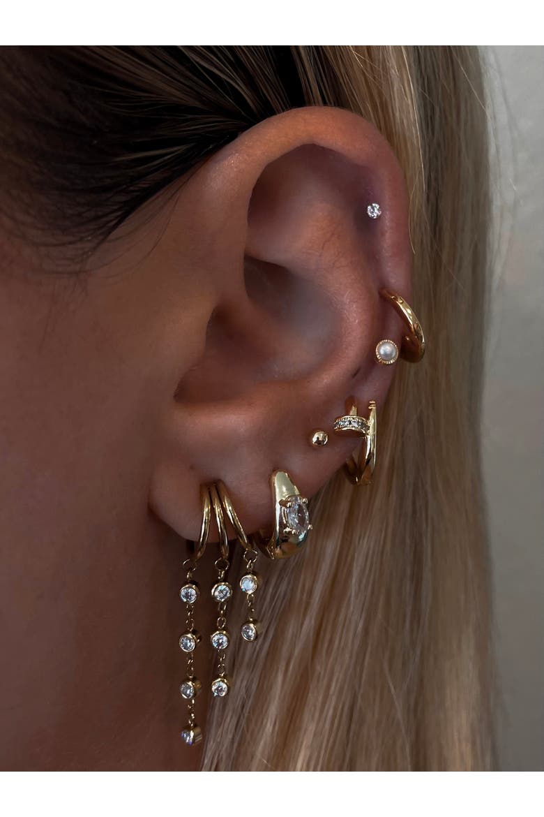Diamond Tara Earrings, Alternate, color, Gold