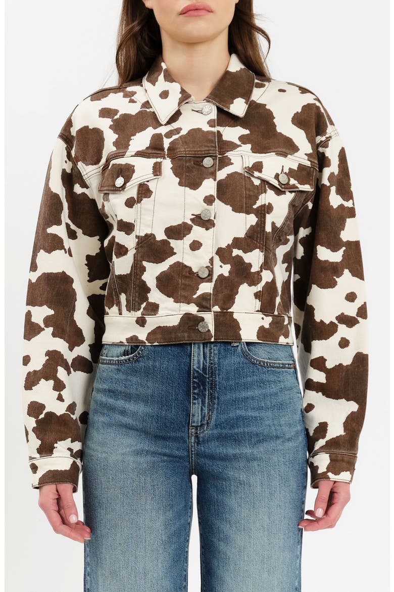Del Mar Spotted Crop Denim Jacket, Main, color, SPOTTED