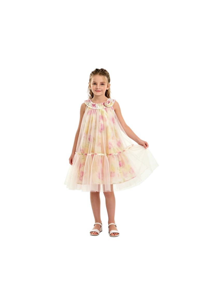 Rosamira Floral Tulle Dress, Alternate, color, Yellow