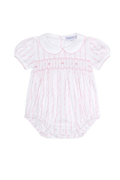 Pink Twirls Smocked Bubble - Baby