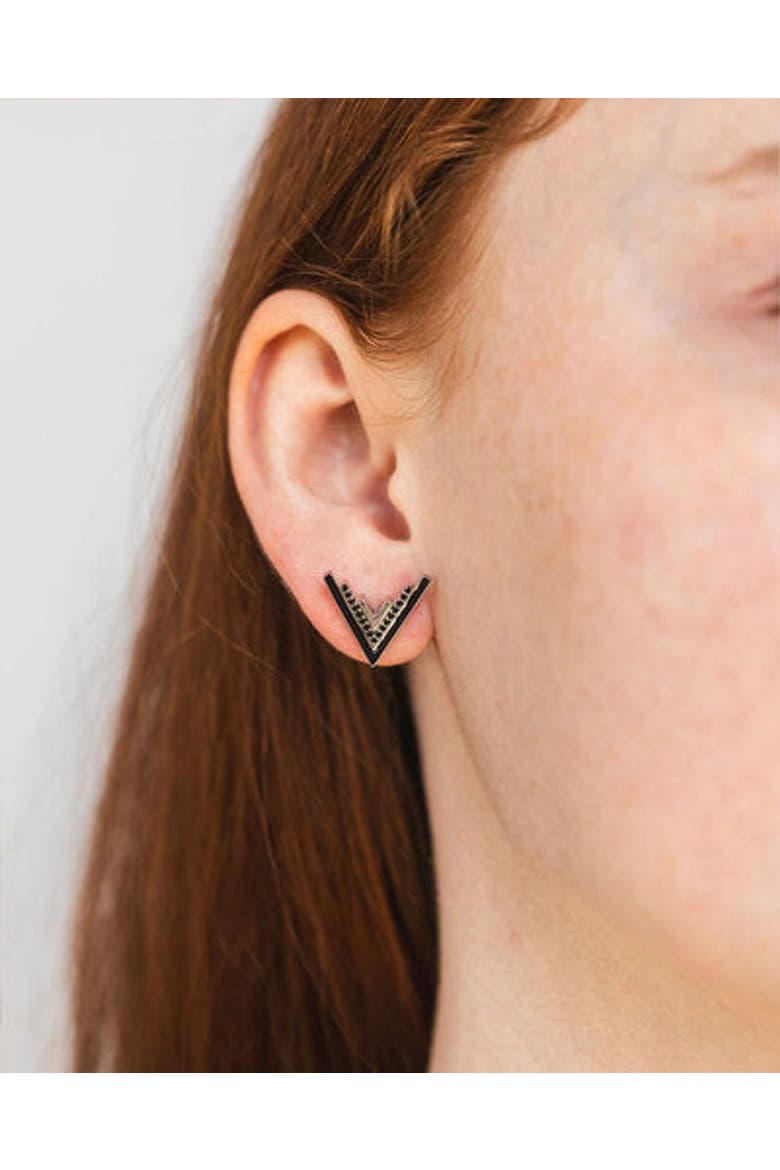 Valor Silver Onyx Stud Earrings, Alternate, color, Silver