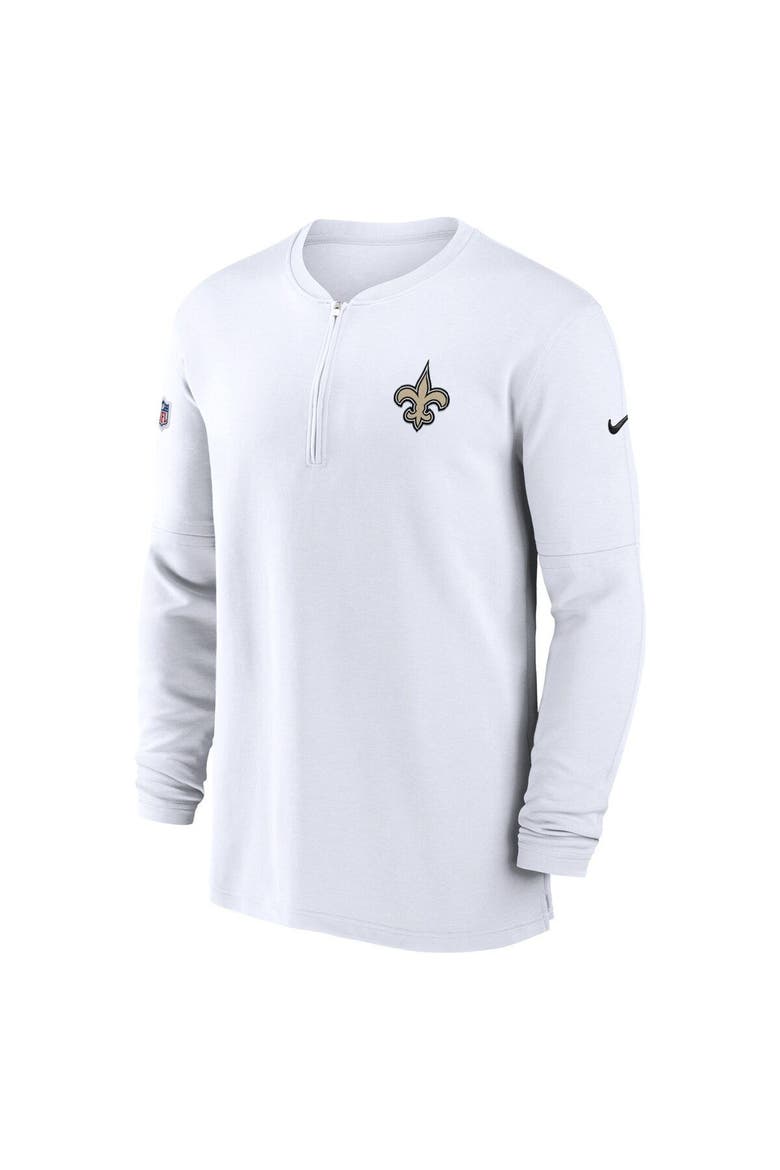 Men's Nike  White New Orleans Saints 2023 Sideline Performance Long Sleeve Quarter-Zip Top, Alternate, color, White