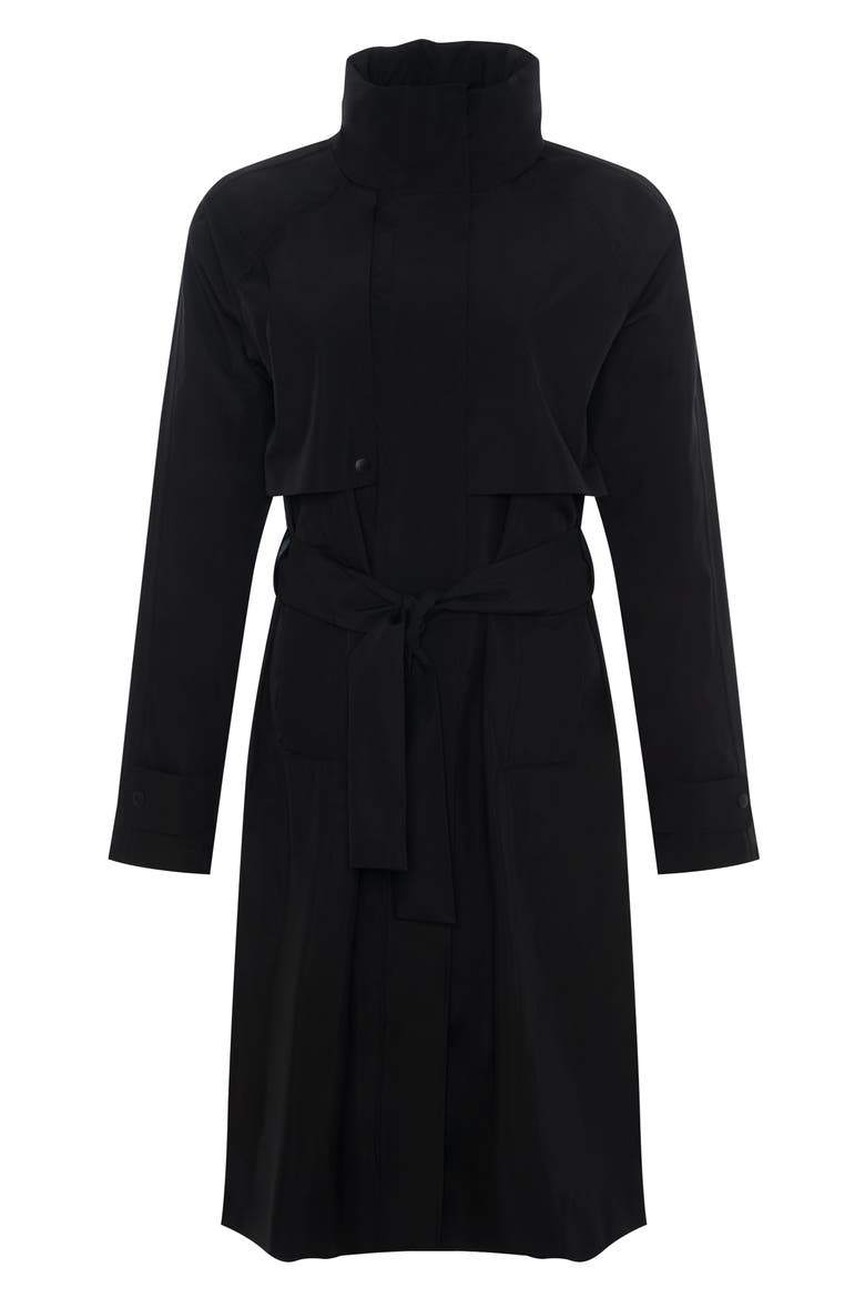 Alizé Rain Trench Coat, Alternate, color, BLACK