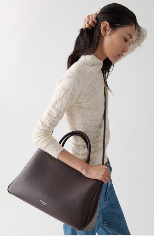 Kate Spade New York Large Grace Fine Grain Leather Satchel In Brown