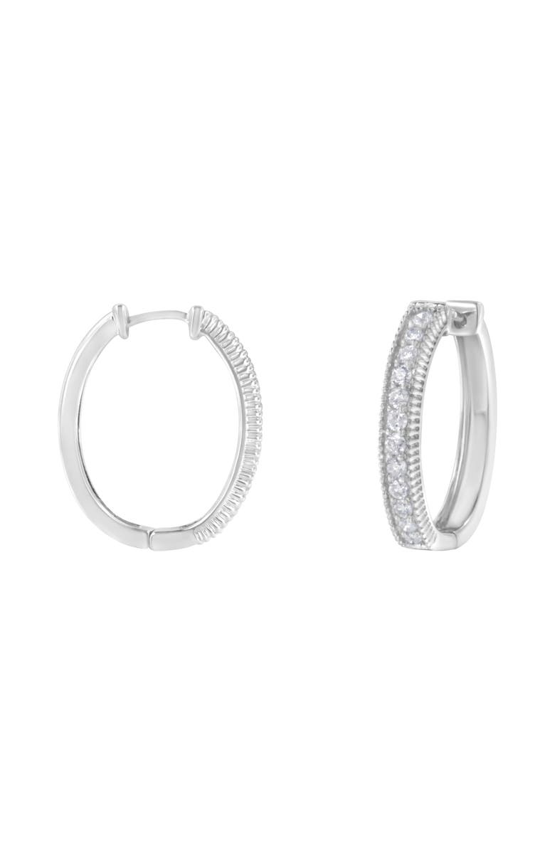 Haus of Brilliance 10KT White Gold 1.00 cttw Diamond Hoop Earring, Alternate, color, White