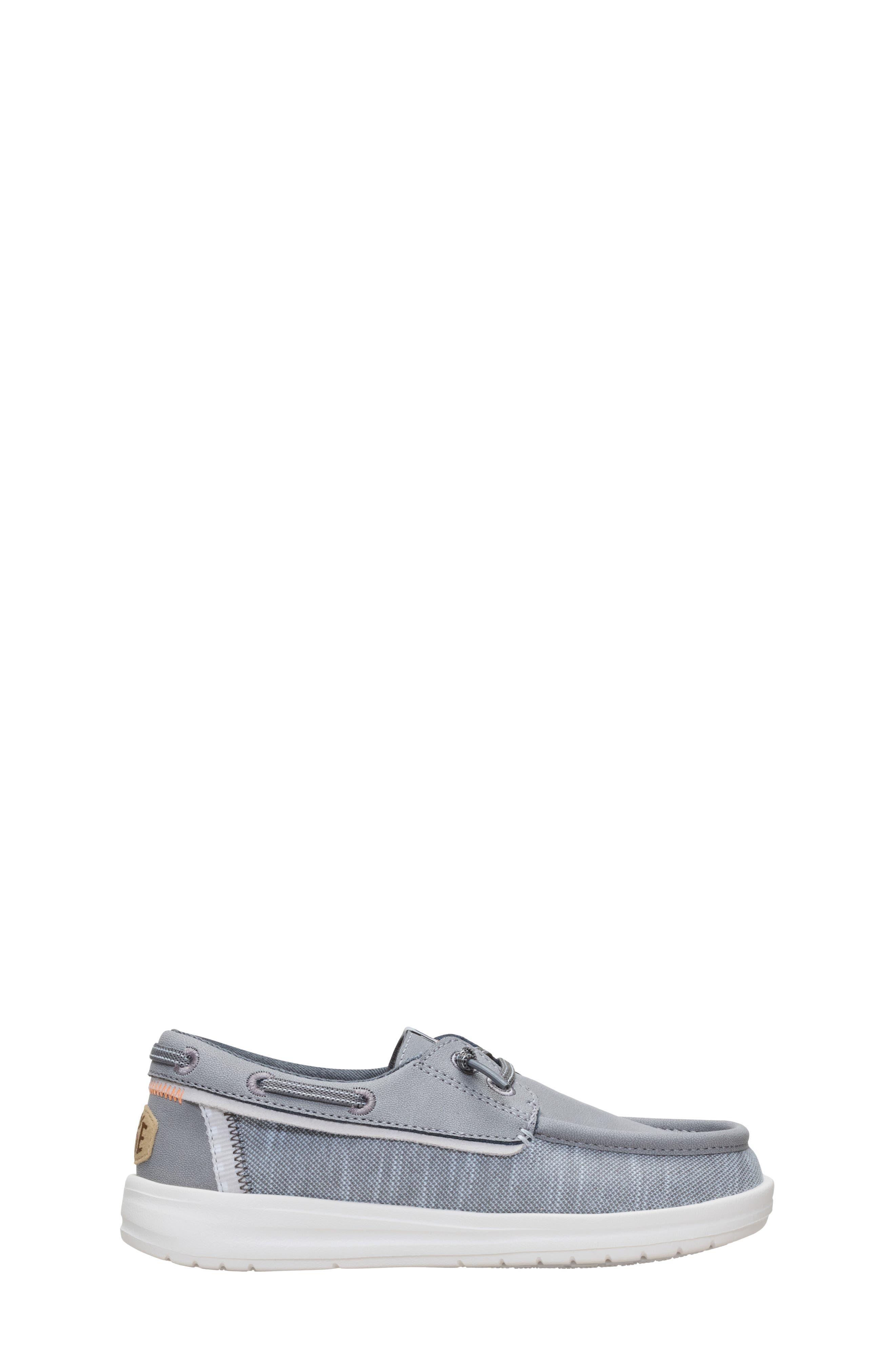 Hey Dude Kids' Wells Slip On Boat Shoe, Alternate, color, Light Grey