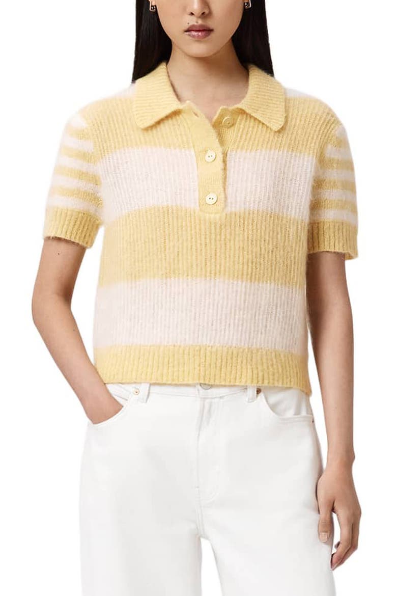 Clem Polo Sweater, Main, color, HAY YELLOW/ WHITE