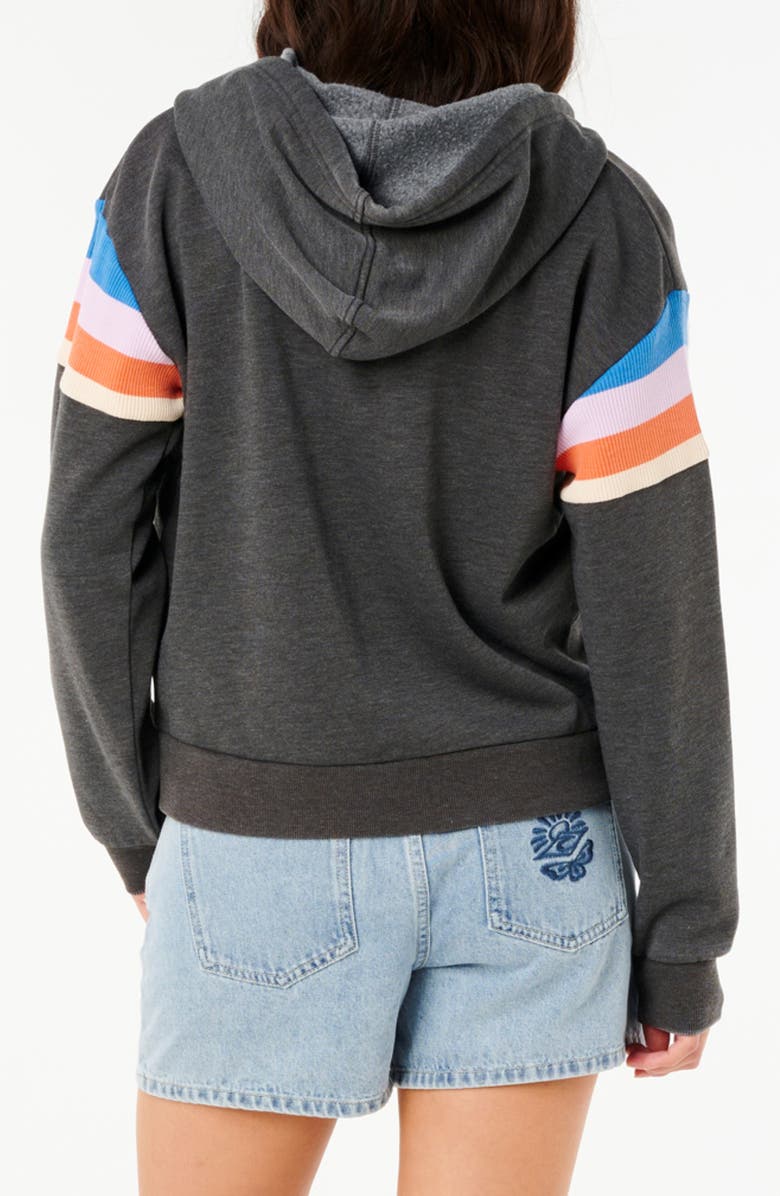 Rip Curl Surf Revival Zip Through Hoodie, Alternate, color, Washed Black