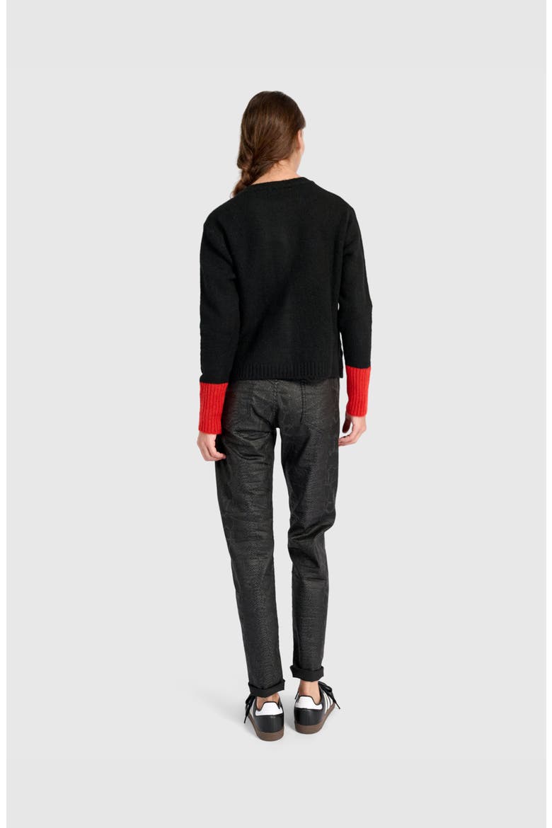 Blackbird Cardigan, Alternate, color, Black/Vermillion
