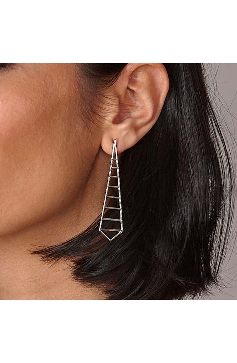 Lucy Quartermaine Egyptian Pyramid Earrings, Alternate, color, Sterling Silver