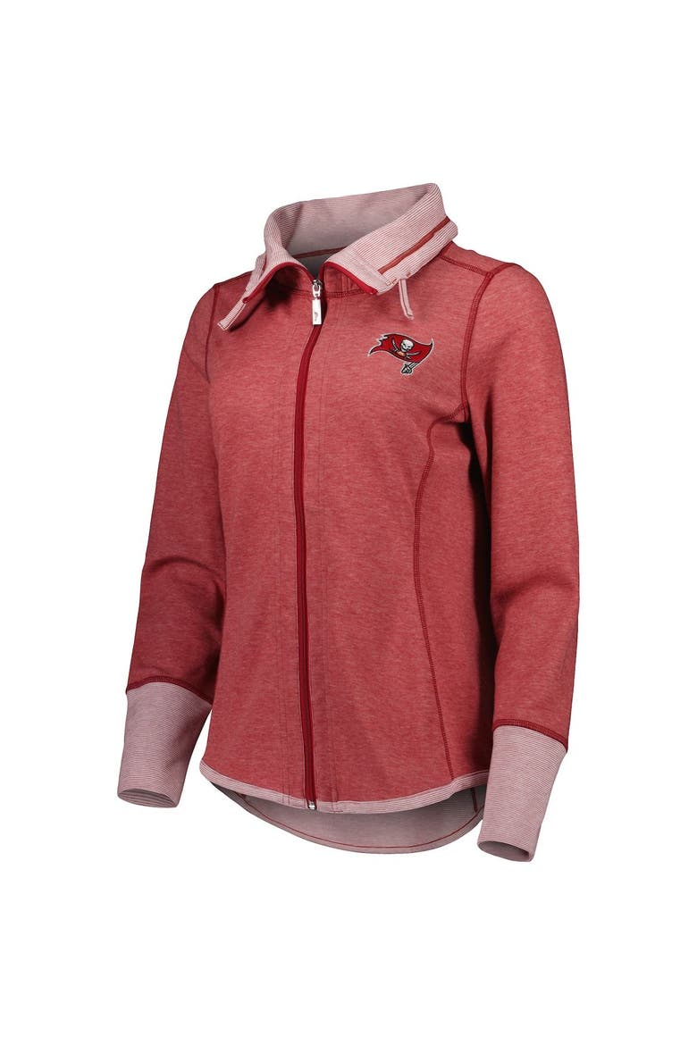Women's Tommy Bahama Heathered Red Tampa Bay Buccaneers Sport Sun Fade Full-Zip Sweatshirt, Alternate, color, Heather Red
