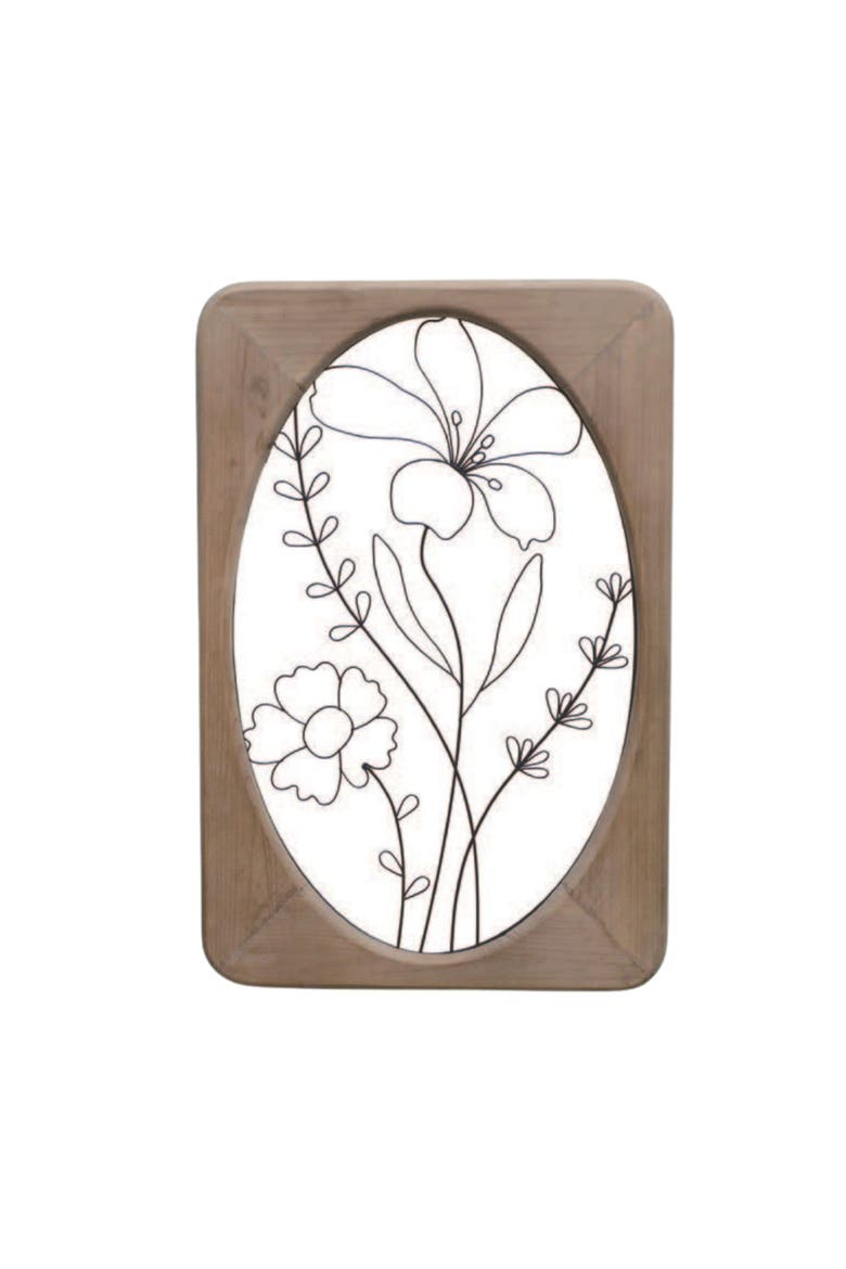 Styled Wire Floral Wall Decor, Main, color, Brown