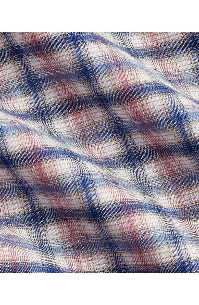 David Donahue Twill Check Cotton Sport Shirt, Alternate, color, Denim/ Multi