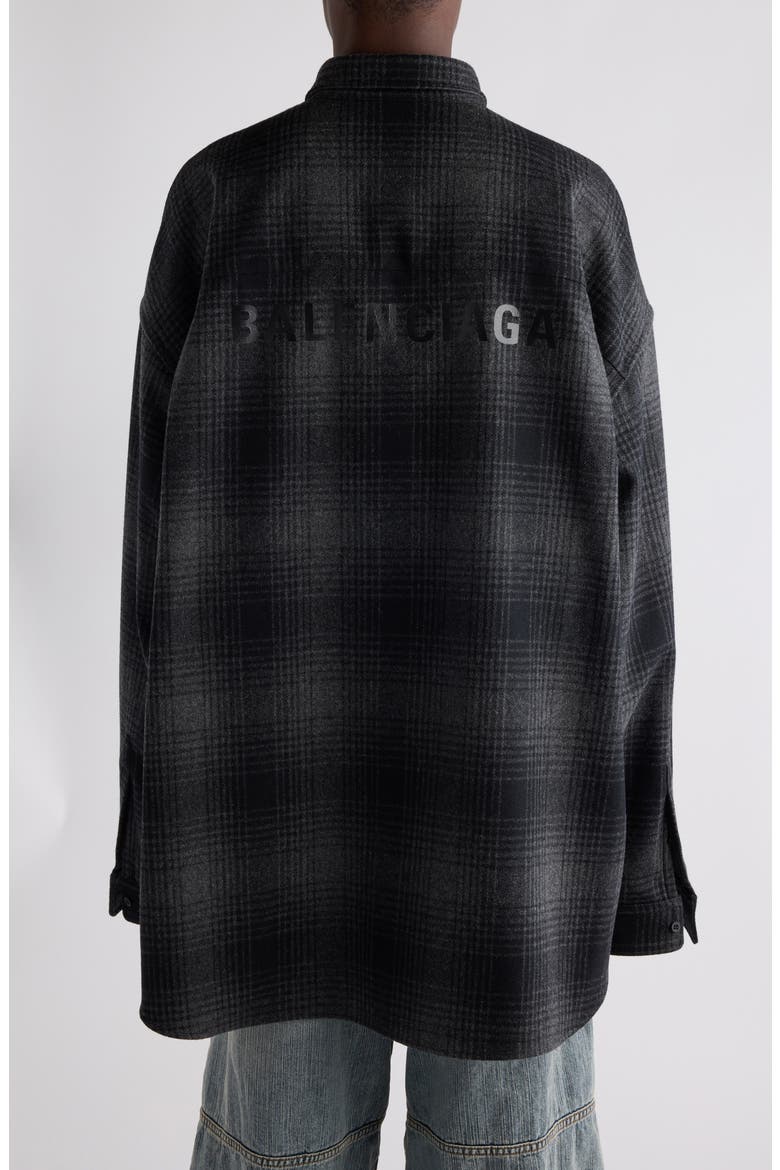 Oversize Plaid Wool Blend Flannel Button-Down Shirt (Men) | Nordstrom