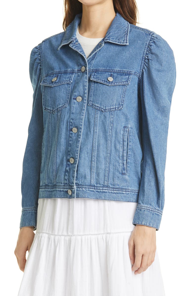 Rails Indie Puff Sleeve Denim Trucker Jacket, Alternate, color,