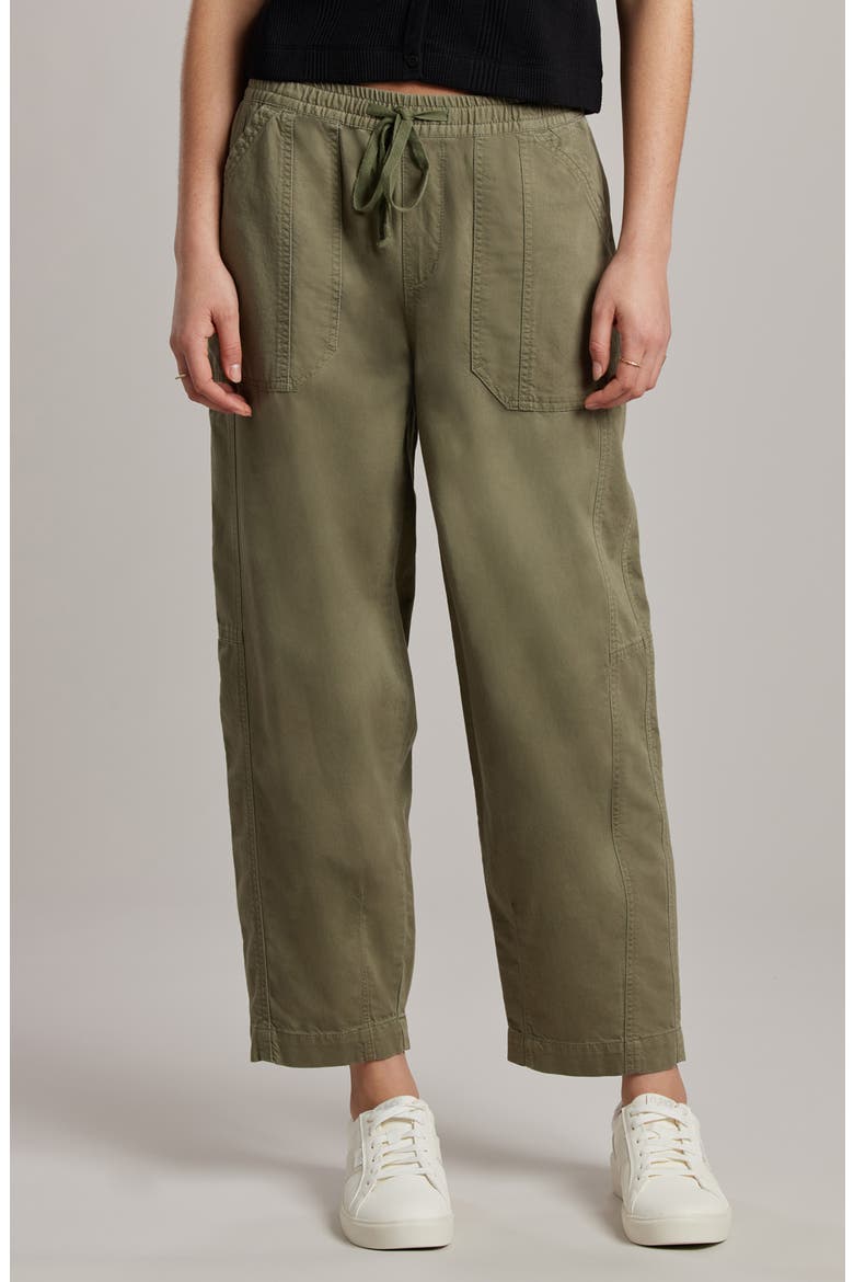 Bryce Twill Barrel Leg Pants, Main, color, GREEK OLIVE
