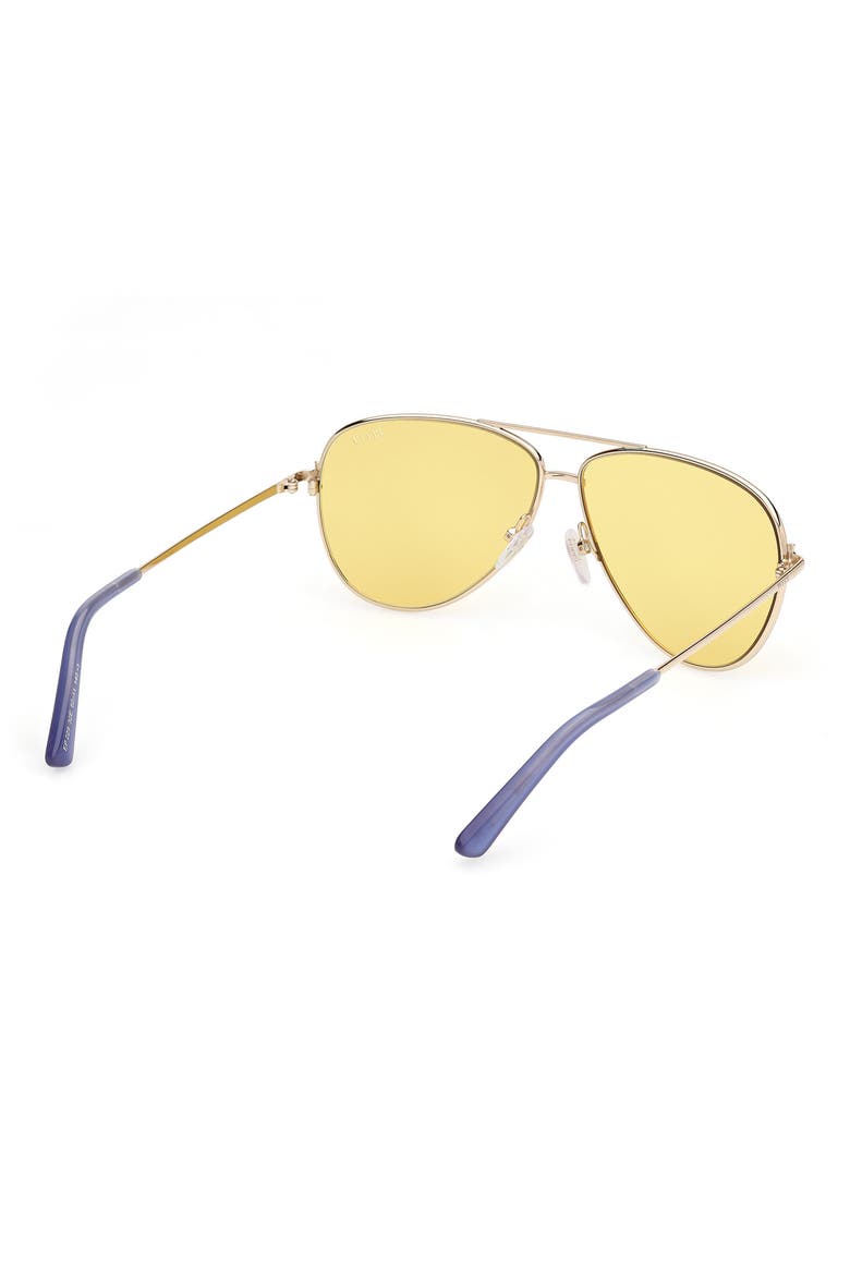 60mm Pilot Sunglasses, Alternate, color, GOLD/ OPAL LAVENDER / YELLOW