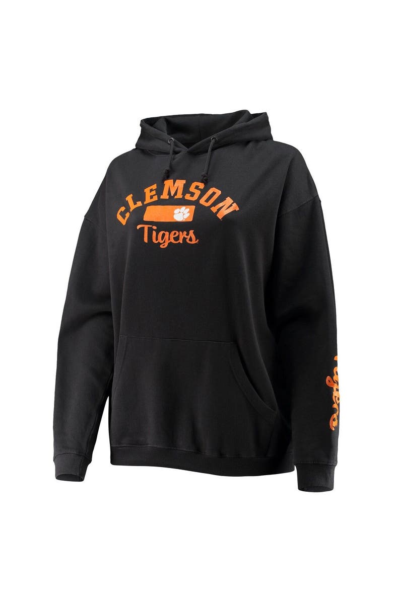 PRESSBOX Women's Pressbox Black Clemson Tigers Rock n Roll Super Oversized Pullover Hoodie, Alternate, color, Black