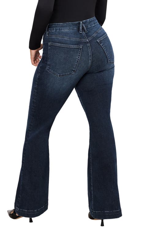 Good American Always Fits Good Distressed Flare Jeans In Purple