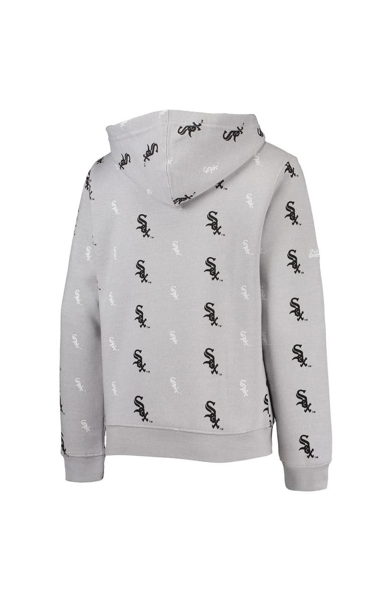 STITCHES Youth Stitches Heathered Gray Chicago White Sox Allover Print Pullover Hoodie, Alternate, color, Heather Gray