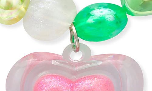 Iscream Kids' Heart Lip Gloss Beaded Bracelet In Multi