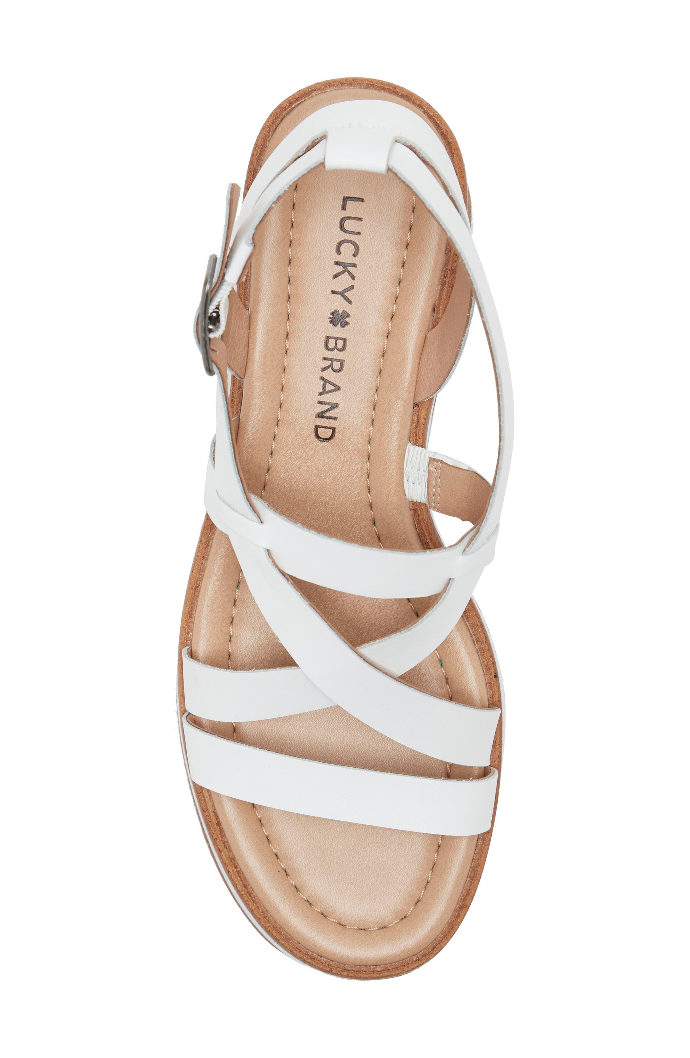 Ticey Platform Wedge Sandal, Alternate, color, WHITE LEATHER