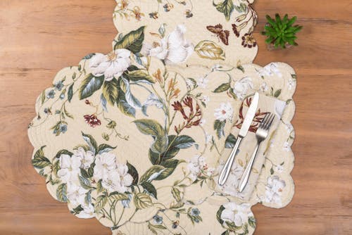 C & F Home C&f Home Garden Images Reversible Graphic Print Machine Washable Table Quilted Runner 14" X 51" In Multi