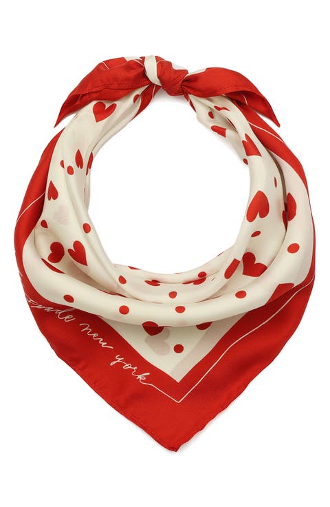 Heart Toss Silk Bandana