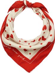Kate Spade New York Heart Toss Silk Bandana