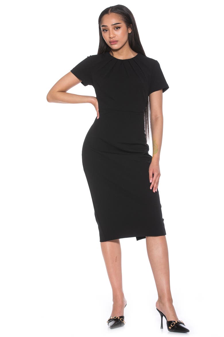 Quinn Stretch Sheath Dress, Alternate, color, BLACK