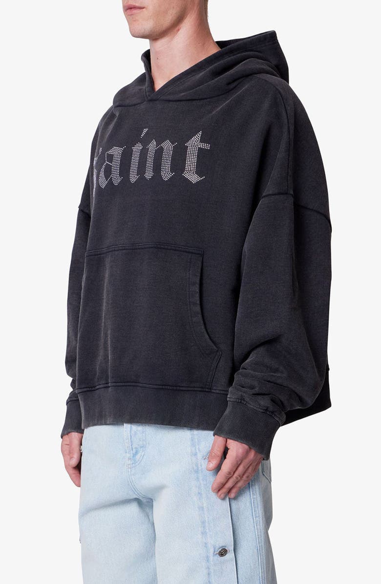 mnml Saints & Sinners Embellished Hoodie, Alternate, color, Black