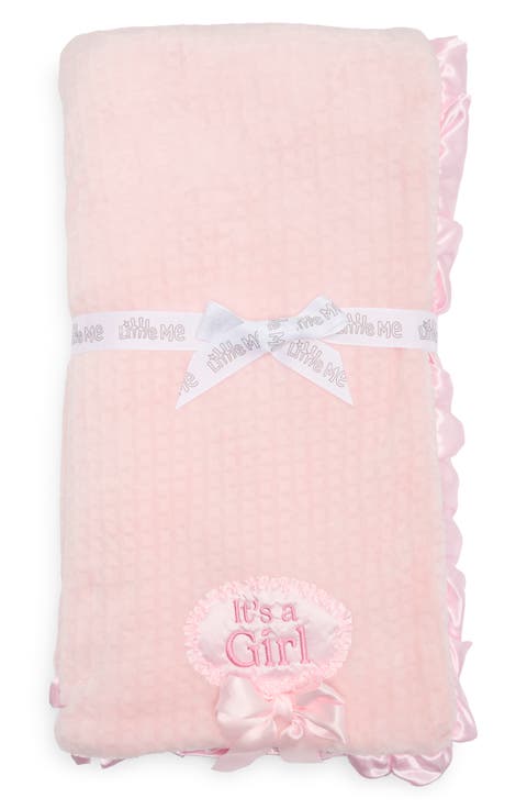 It's a Girl Ruffle Blanket