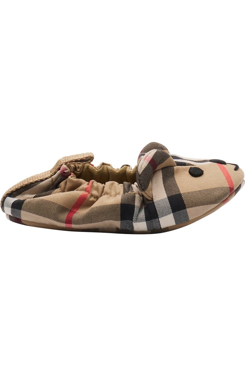Burberry Thomas Bear Check Cotton Booties, Main, color, Sand Beige