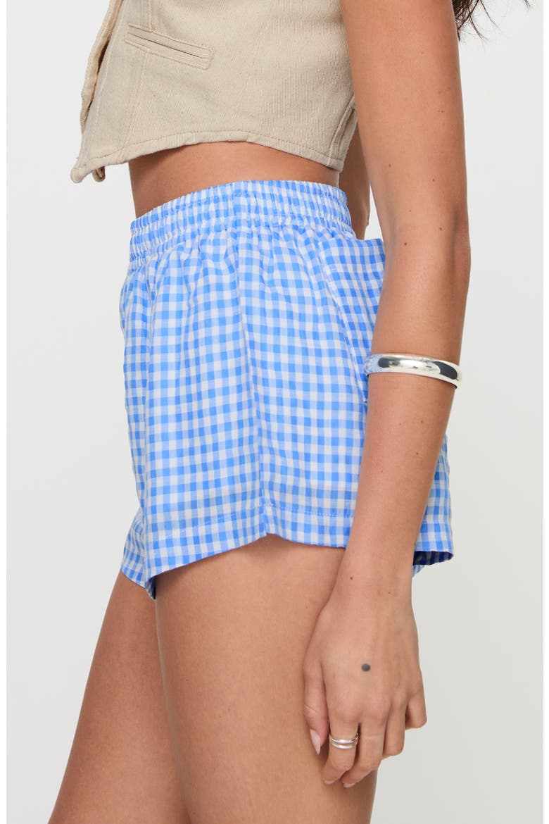 Beach House Gingham Cotton Blend Boxer Shorts, Alternate, color, BLUE