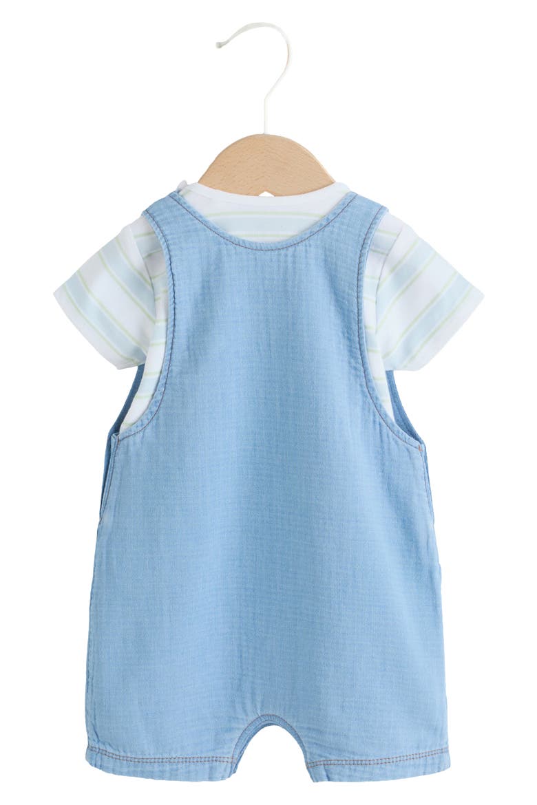 Woven Bear Overalls, Alternate, color, BLUE