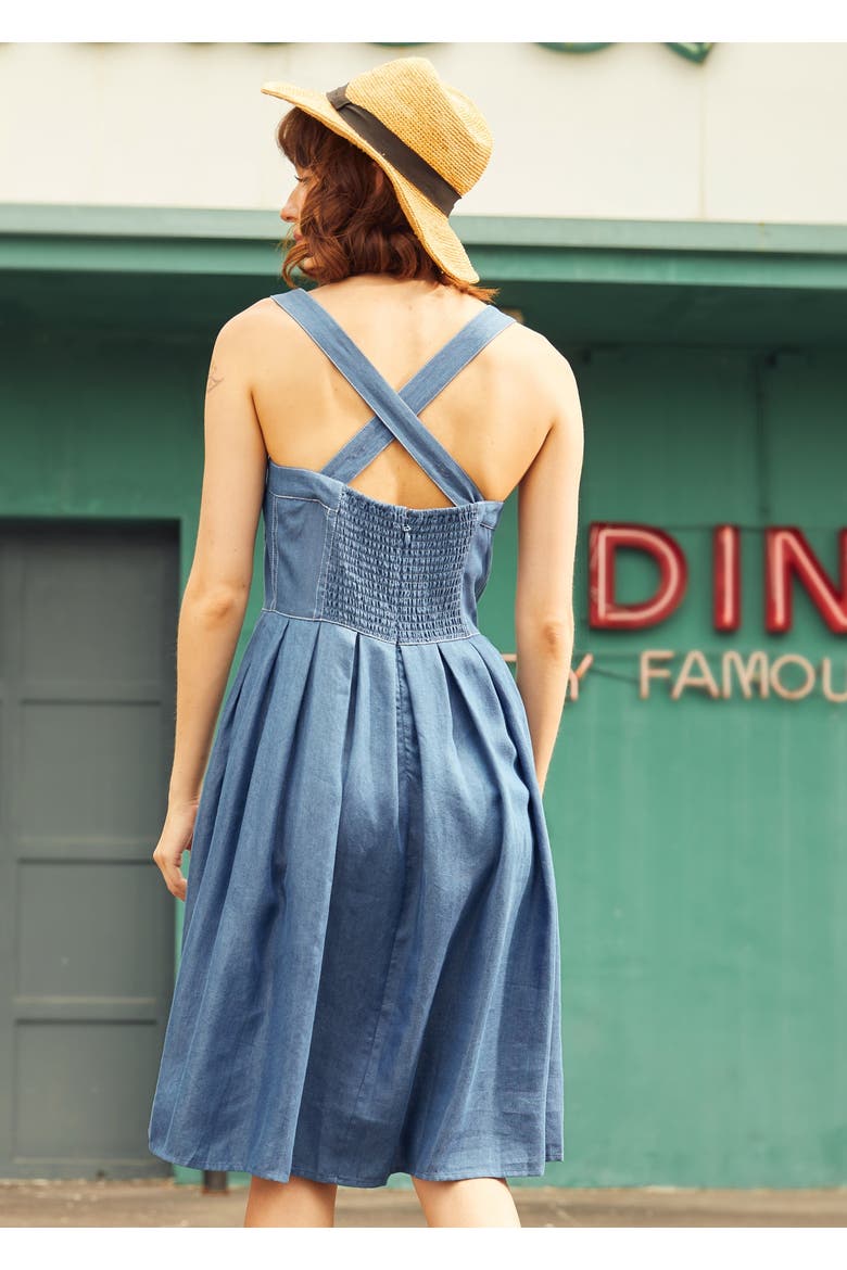 Meet Me on Main Street Chambray Dress, Alternate, color, Vintage Blue