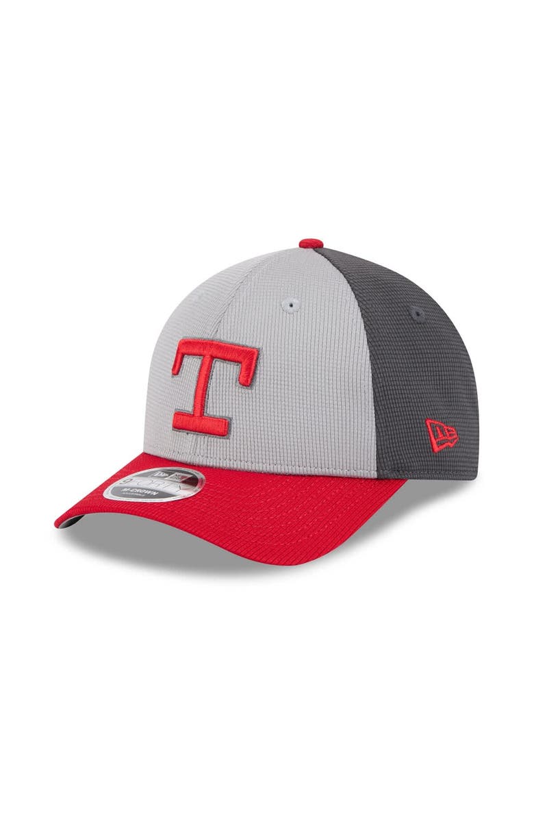 New Era Men's New Era  Gray/Red Texas Rangers 2025 Batting Practice 9FORTY M-Crown Adjustable Hat, Main, color, Gray