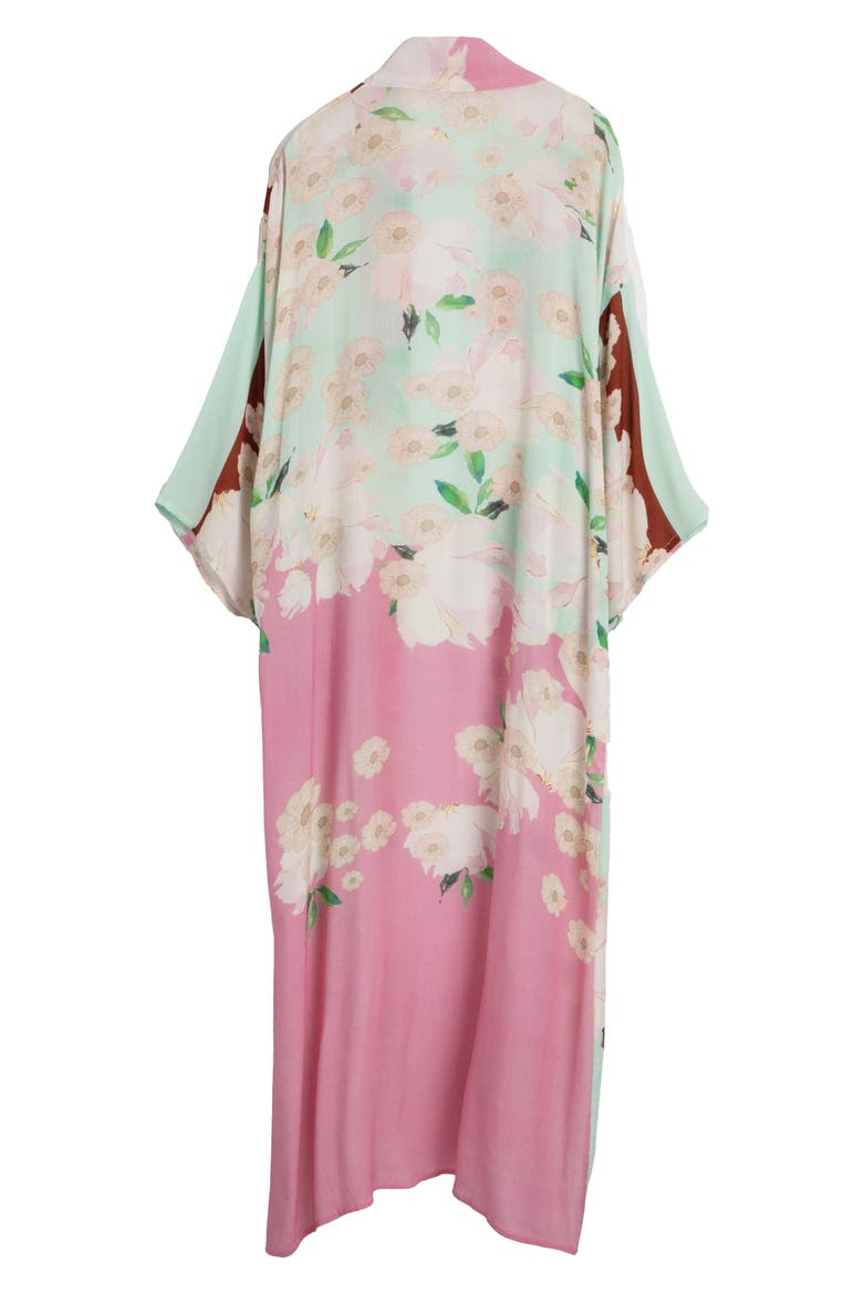 Blossom Breeze Floral Print Cover-Up Kaftan, Alternate, color, PINK COMBO