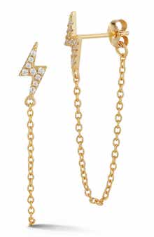 GLAZE JEWELRY Cubic Zirconia Bolt Chain Drop Earrings