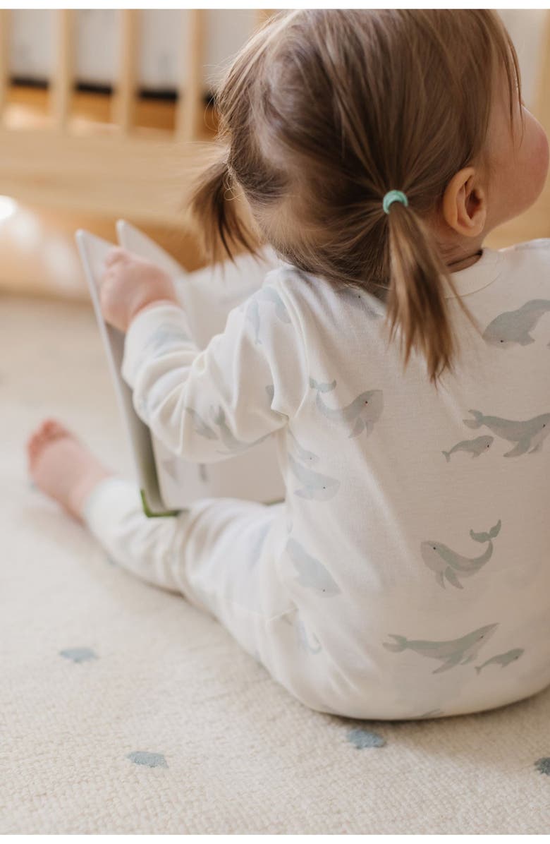 Pehr Follow Me Whale Print Organic Cotton Romper, Alternate, color, 