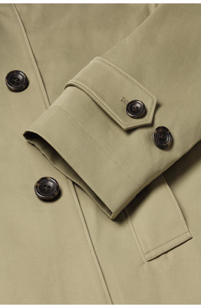 Charles Tyrwhitt Classic Showerproof Cotton Raincoat, Alternate, color, Limestone