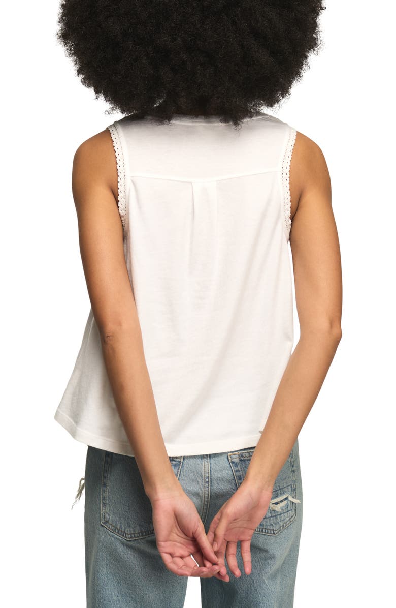 Lucky Brand Lace Trim Henley Tank, Alternate, color, Bright White