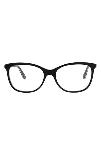 Shop Chloé Core 52mm Optical Glasses In Black Black Transparent