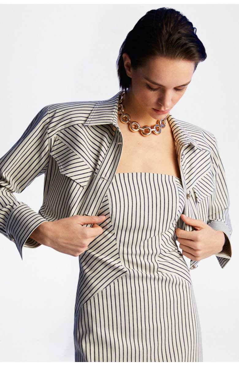 Nocturne Striped Crop Jacket, Main, color,
