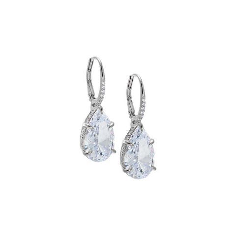 Pear Shape CZ Drop Huggie Earring